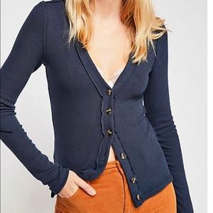 Free People Call Me Cardi Blue Cardigan